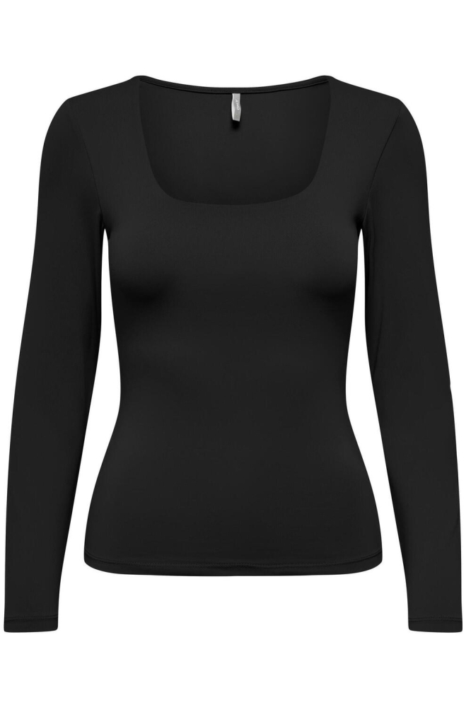 ONLEA L/S 2-WAY DEEP NECK TOP JRS N 15302647 BLACK